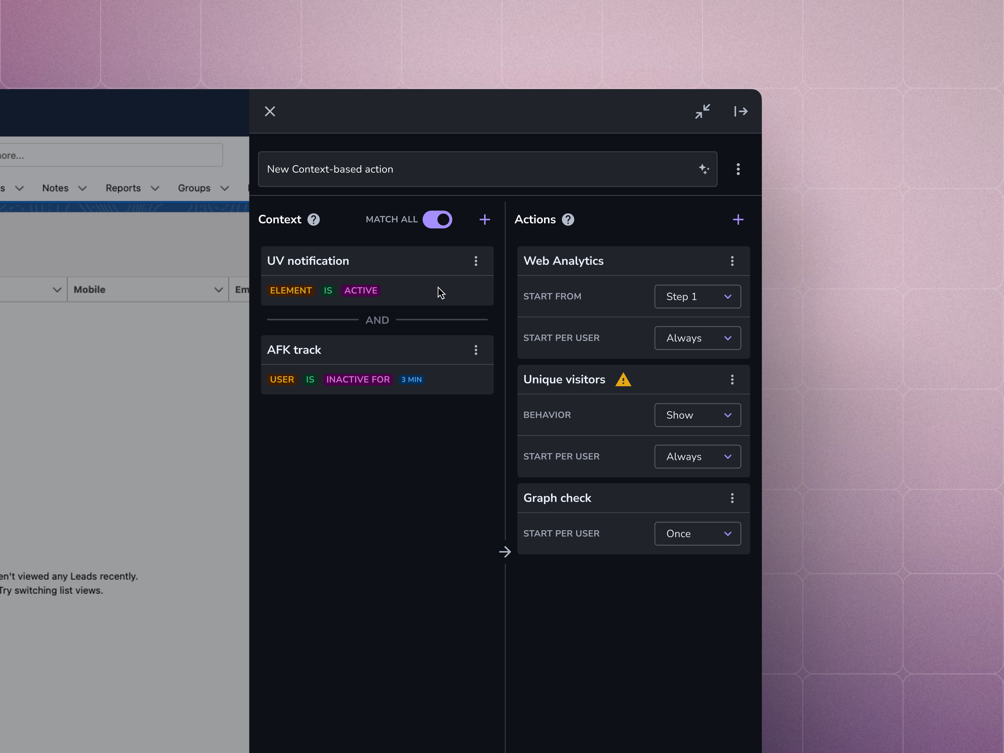 Shipped Contextual Actions UI