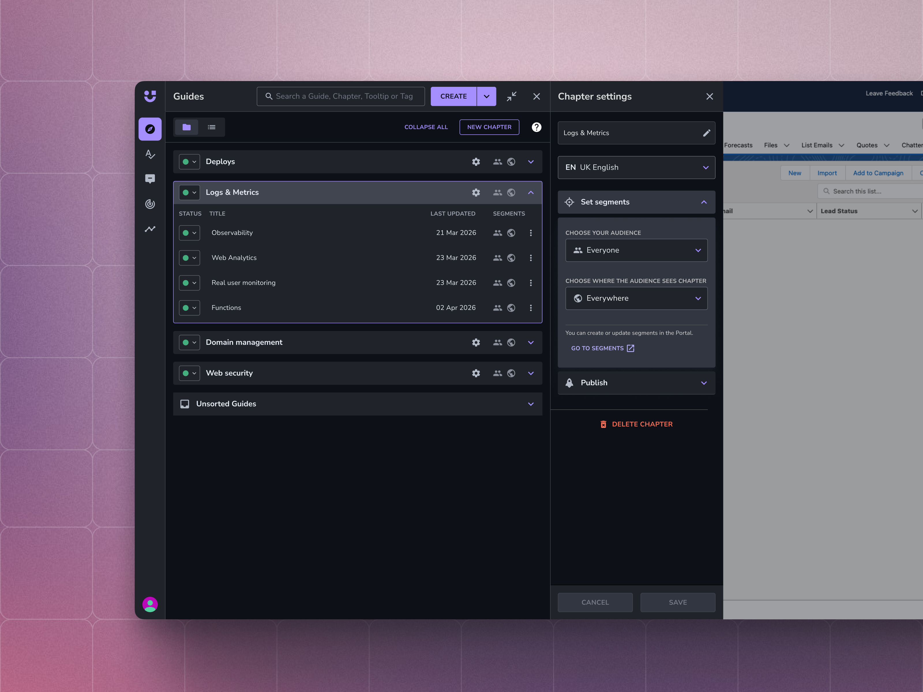 Guide group settings