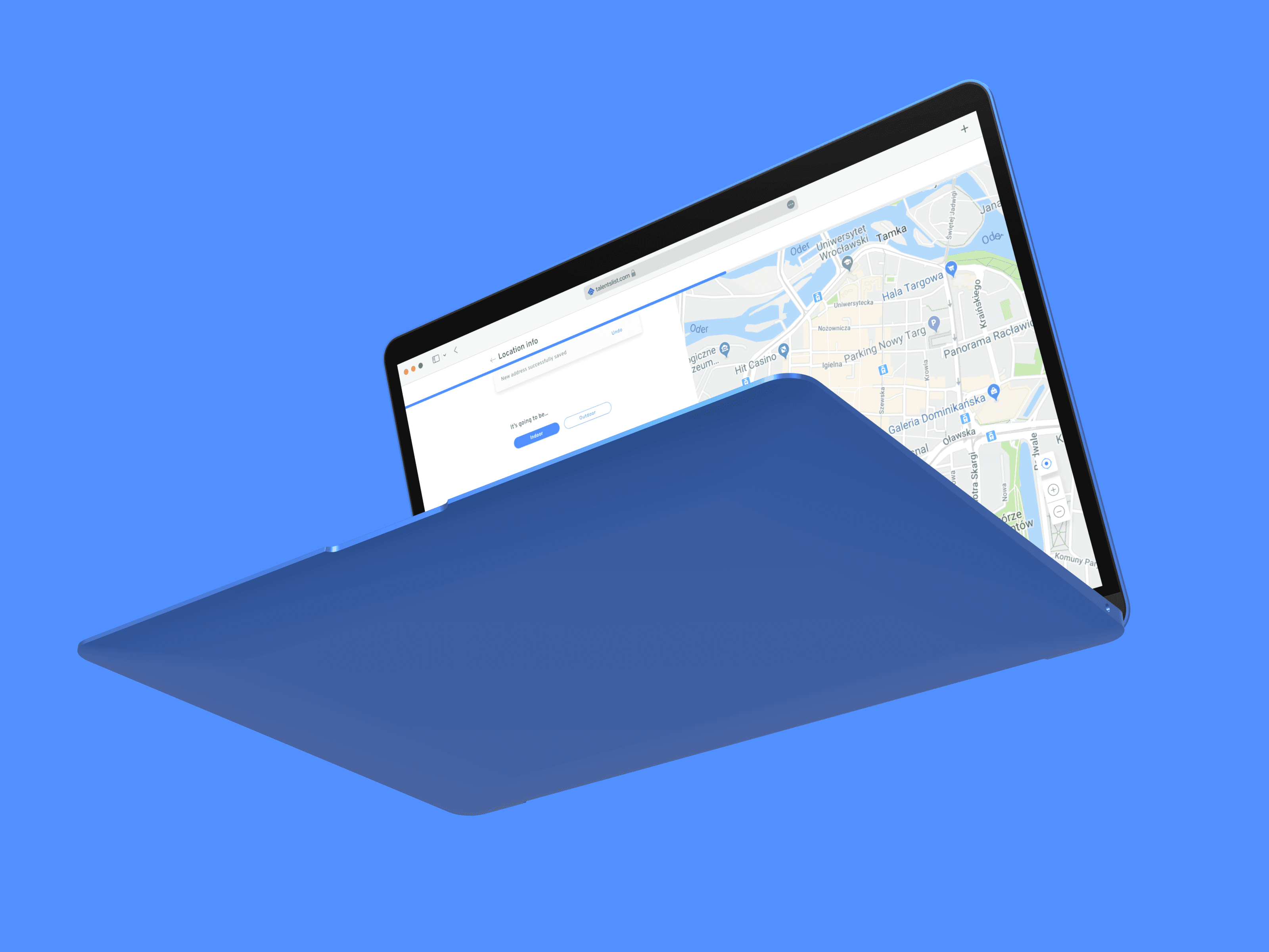 UI Design — Location map on laptop