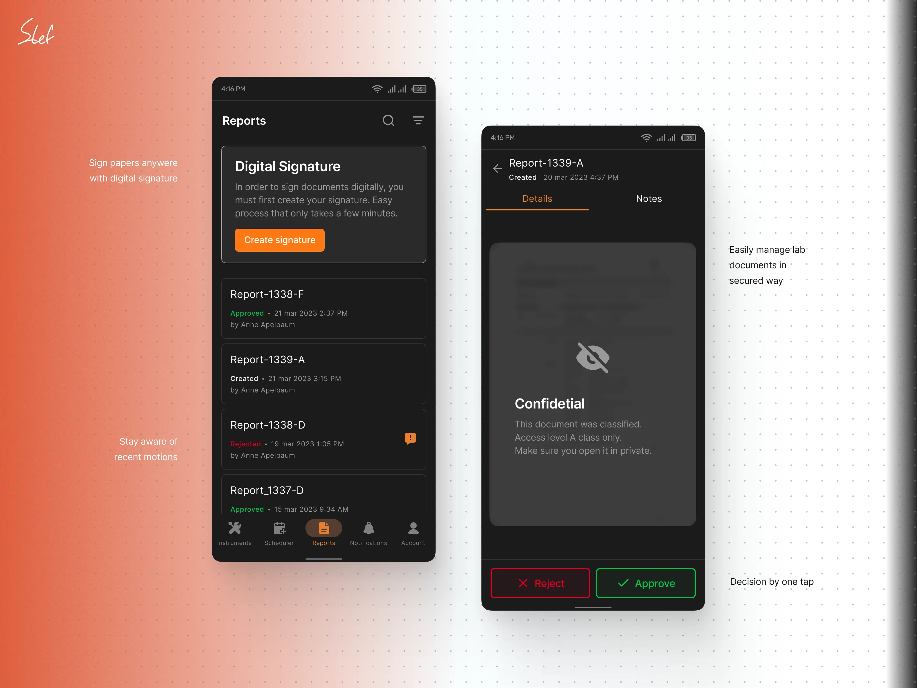 Dashboard — Scheduling lab instruments